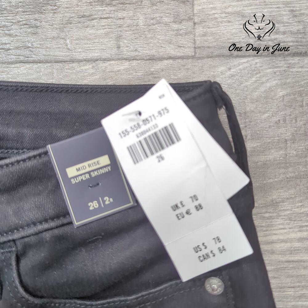 Abercrombie & Fitch Mid Rise Super Skinny Jeans Size 2 - Picture 2 of 6